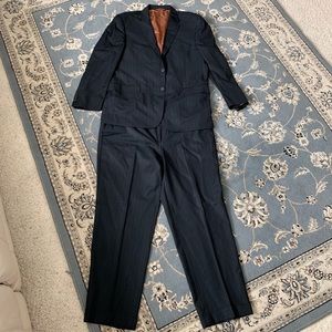 Men’s black pinstriped suit